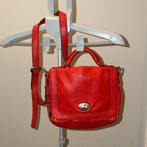 Fossil Marlow Flap Leather Satchel with Top Handle and Crossbody Strap